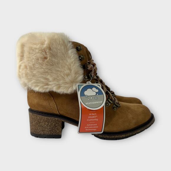 Aetrex Brooklyn Faux Fur Leather Lace-Up Boot Size 7 NWT - Picture 3 of 10